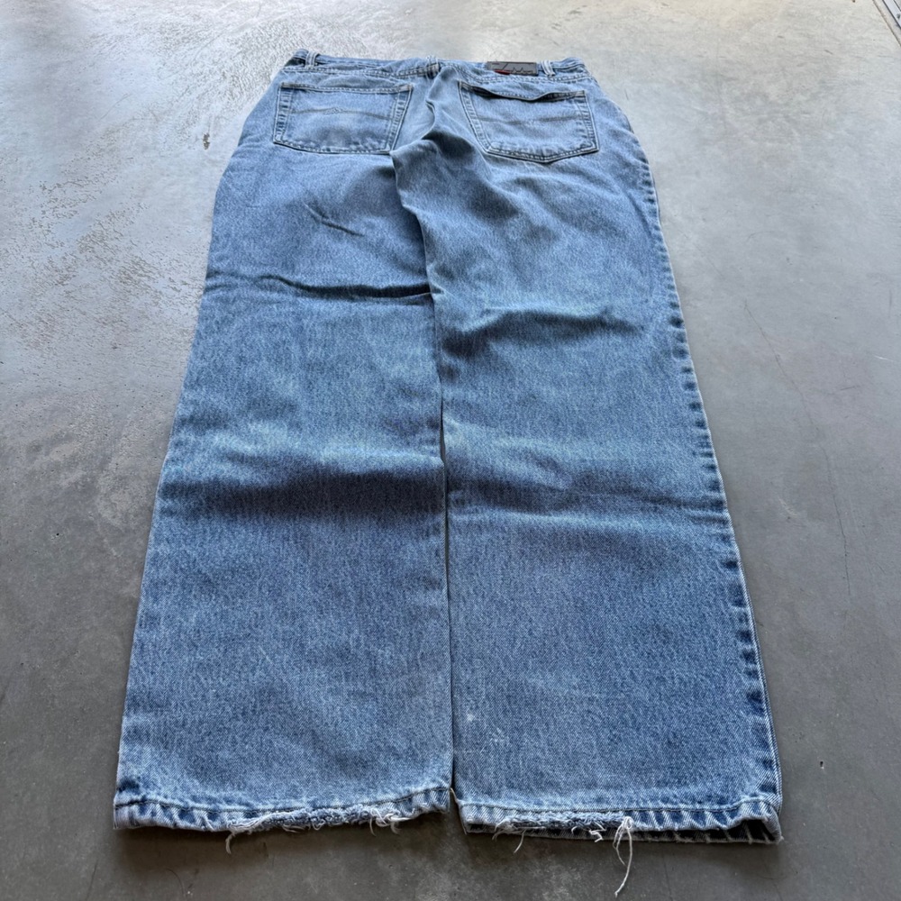 Vintage Bugle Boy 7M Millennium Series Loose Fit Wide Leg Jeans Blue 36x34
